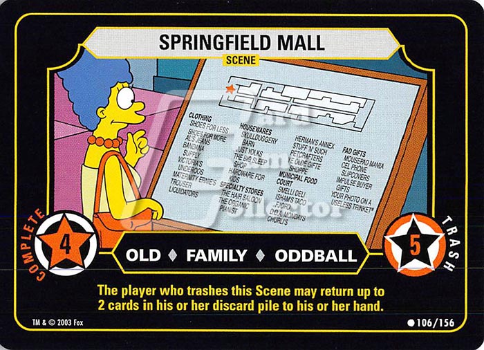Springfield Mall The Simpsons Trading Card Game