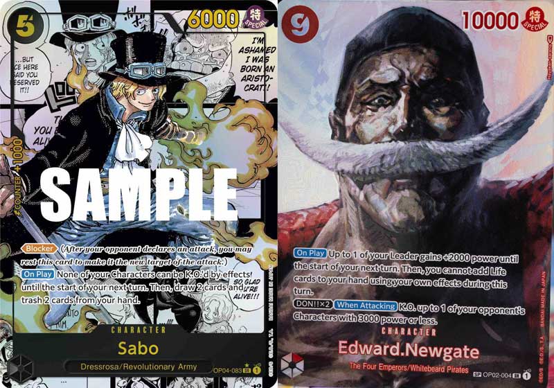 OP04-083 - Sabo Comic Variant and OP04-004 Edward Newgate